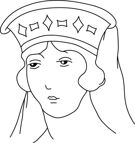 Gallic Headdress Of A Young Woman Of Lothani Coloring Page